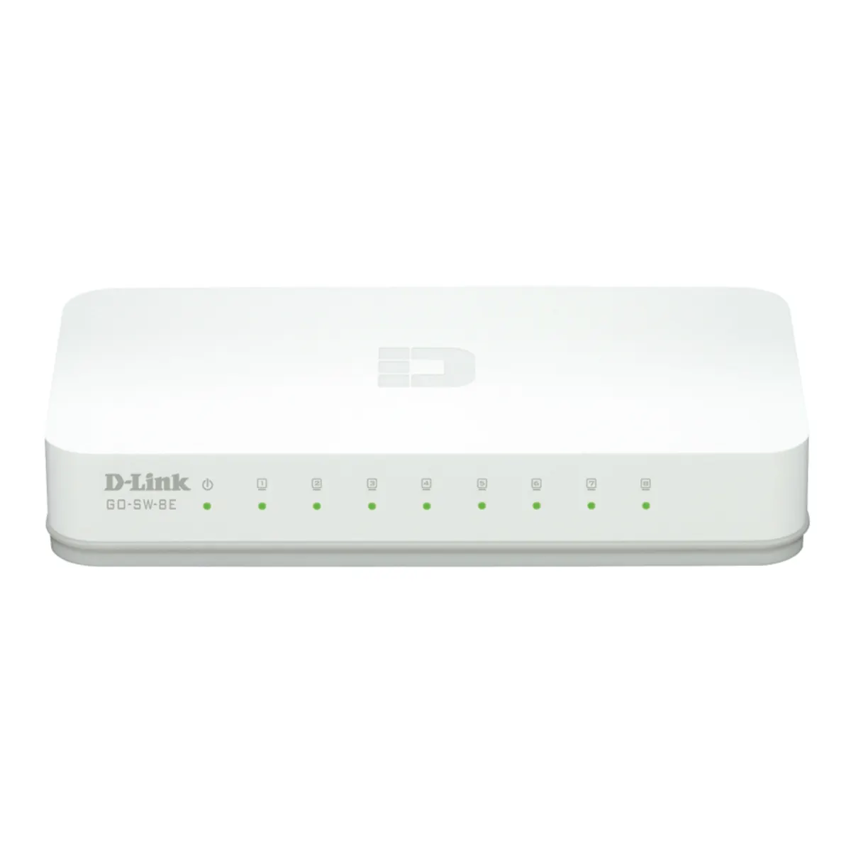 D-Link GO-SW-8EE go-sw-8ee 8-portos asztali switch, 10-100 Mbps, unmanaged, auto-negotiation, fél-duplex, IEEE 802.3x, auto MDI-MDIX, MAC-cím tábla 2000 bejegyzés, D-Link green #1