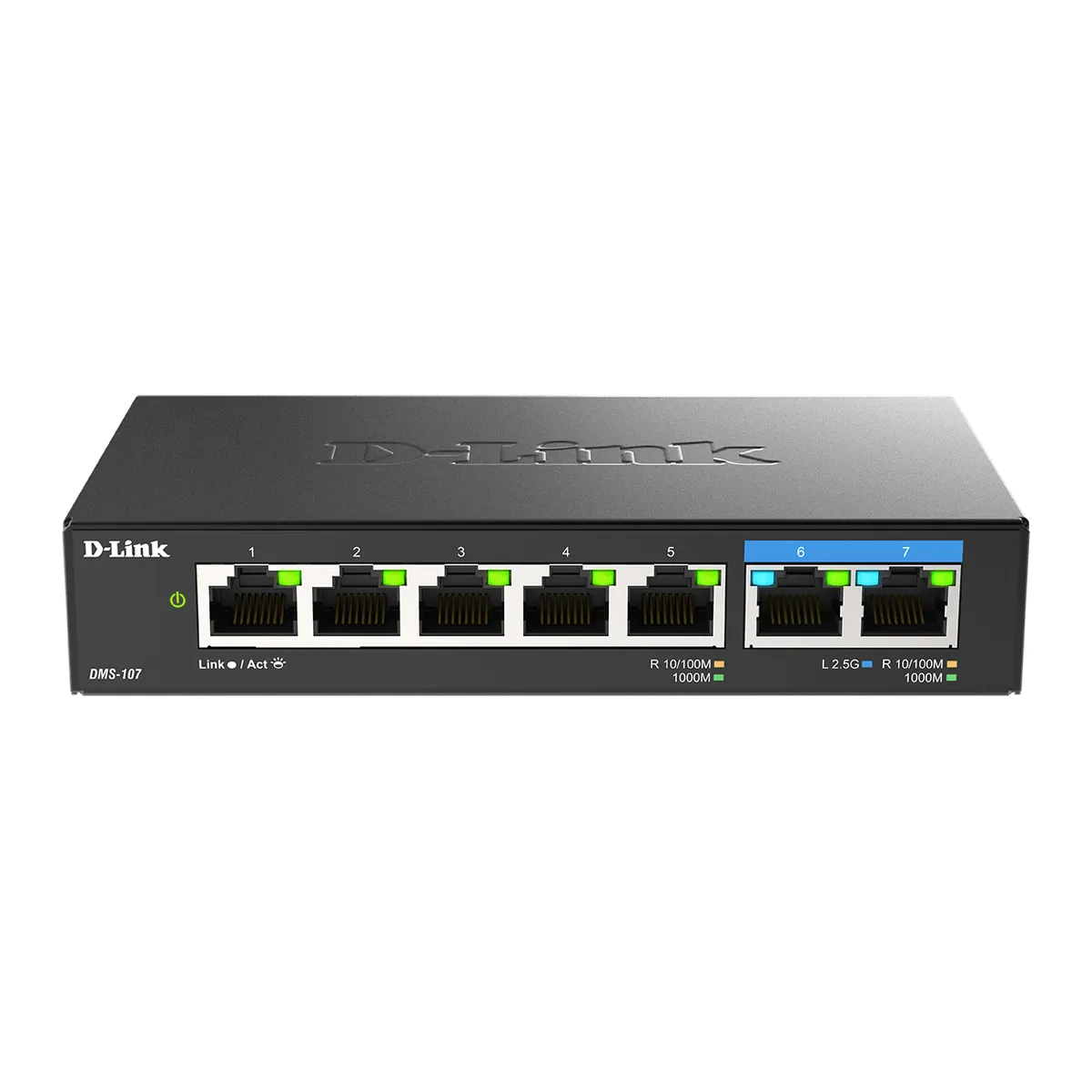 D-Link DMS-107/E 5-portos kapcsoló 5x Gigabit RJ-45, beállítást nem igénylő, 20 Gbit/s kapcsolási kapacitás, MAC-címtábla 2000 bejegyzés #1