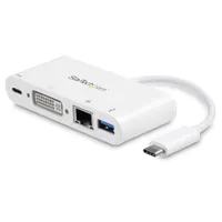 Startech.com DKT30CDVPD USB-C többportos adapter fehér DVI-D DVI-I RJ45 USB-A #1