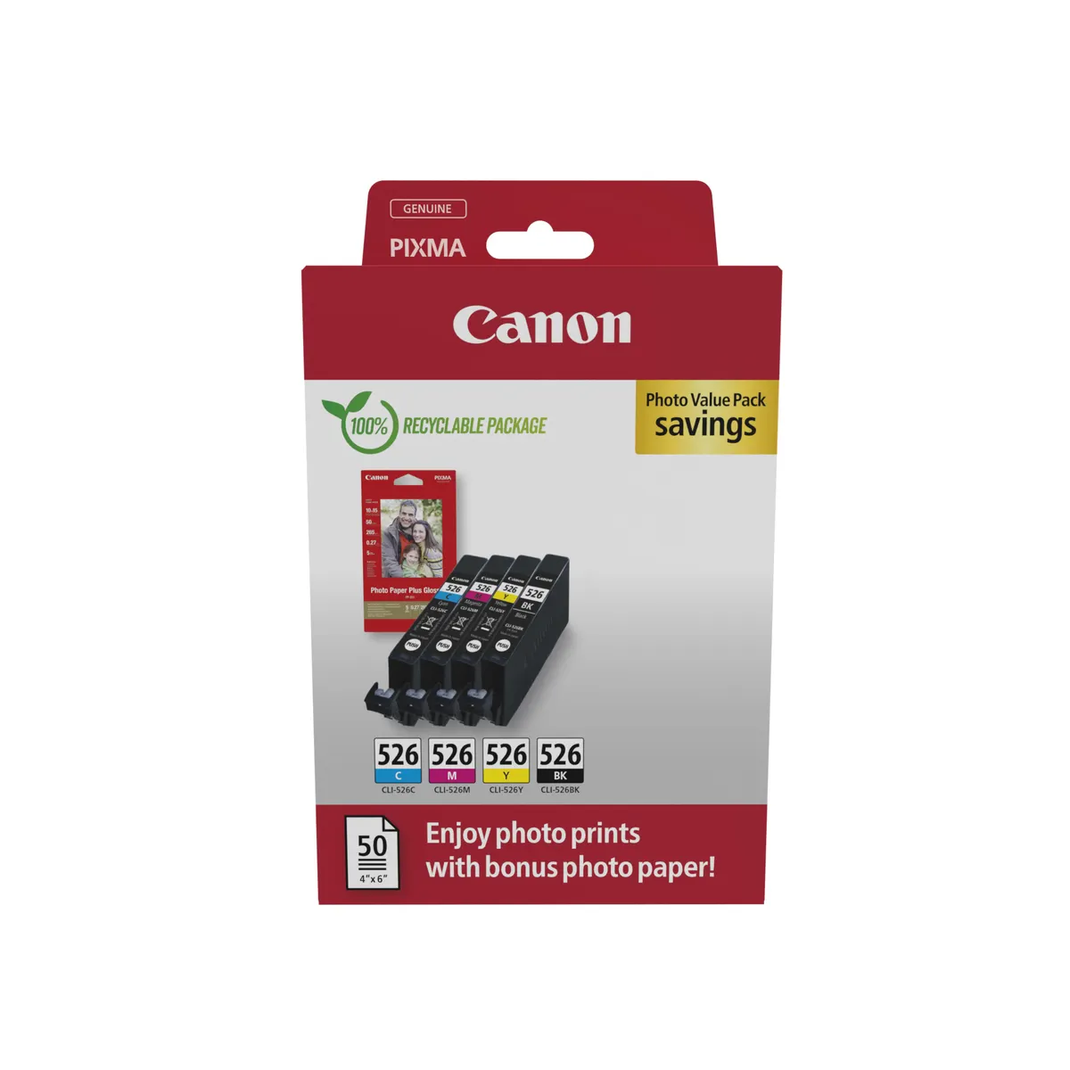 Canon 4540B019 CLI-526 BK C M Y 9 ml 4 db eredeti tintapatron készlet #1