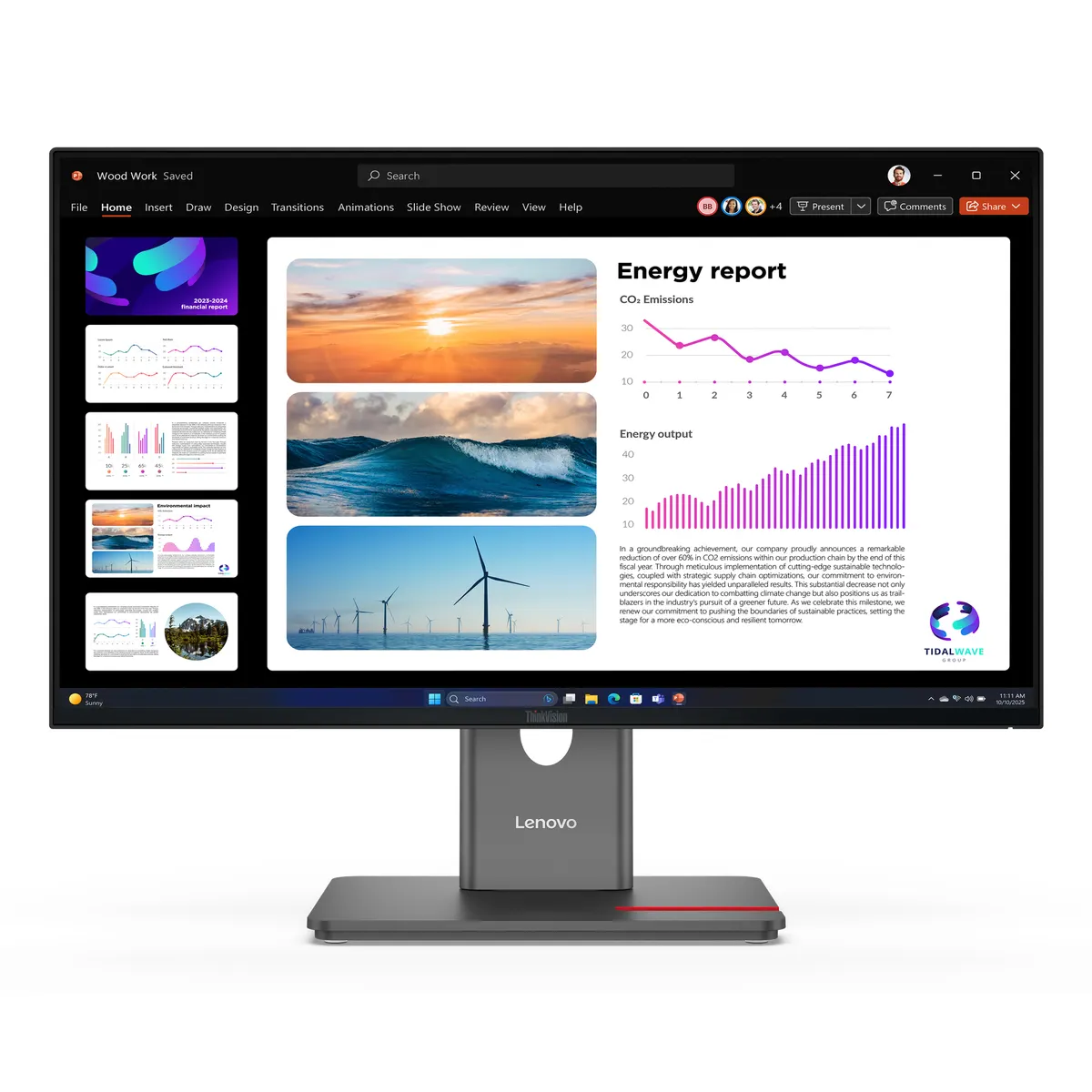 Lenovo 64B2GAT1EU ThinkVision P24Q-40 23.8" IPS 2560x1440 120Hz USB-elosztó VESA magasságigazítás #1