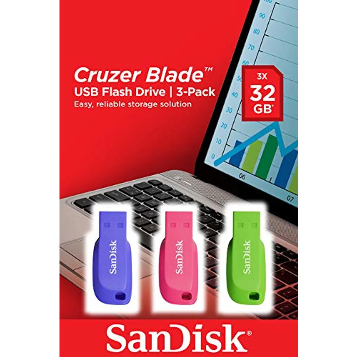 Sandisk SDCZ50C-032G-B46T Cruzer Blade 32GB USB 2.0 USB-A kupak nélküli 3-pack #1