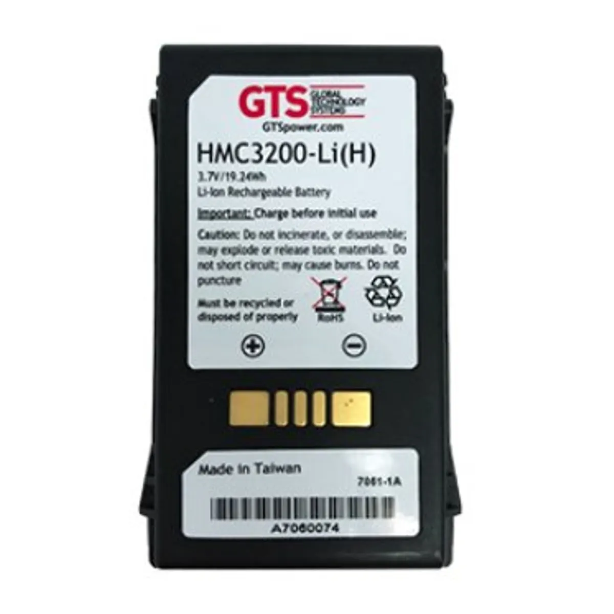 GTS HMC3200-LI(H) Extended LiIon akkumulátor 5200 mAh 3,7 V Motorola MC3200 kompatibilis 45,4 x 80,5 x 22,2 mm #1