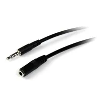 Startech.com MUHSMF1M 3.5mm fejhallgató-hosszabbító kábel 1 m 3.5mm dugó 3.5mm aljzat nikkel bevonat fekete