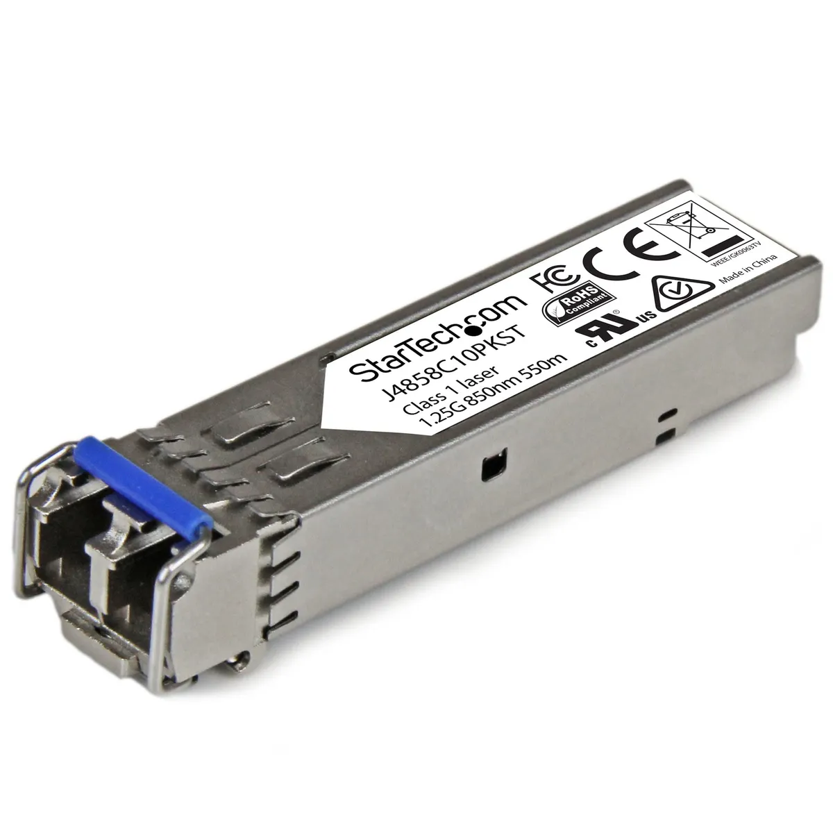 Startech.com J4859C10PKST J4859C Száloptikai SFP adóvevő 1250 Mbps ezüst alumínium ház MTBF 3092408 óra 1 W #1