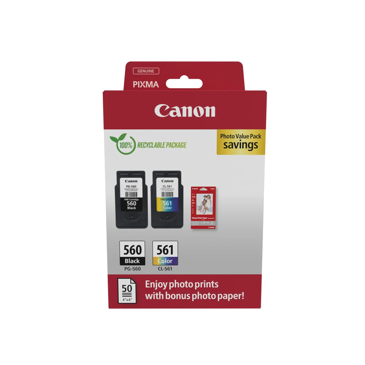 Canon 3713C008 tintapatron csomag 2 db fekete és cián magenta sárga eredeti #1