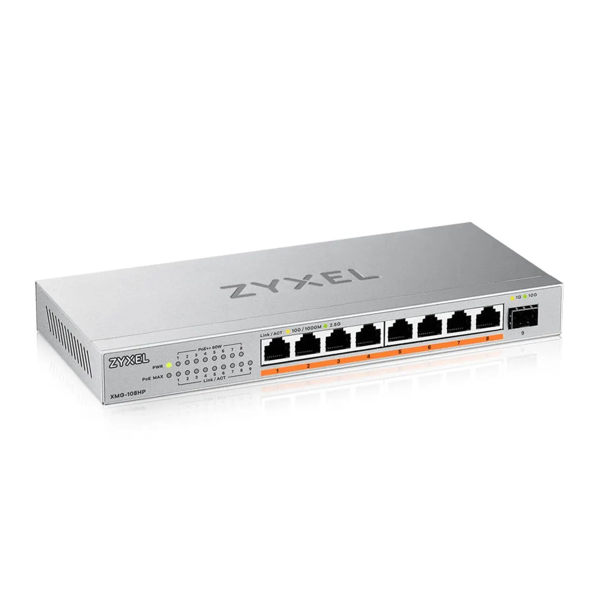 Zyxel XMG-108HP-EU0101F XMG-108HP 8x2,5GBASE-T 1xSFP nem menedzselt poe 60W 100W asztali #1