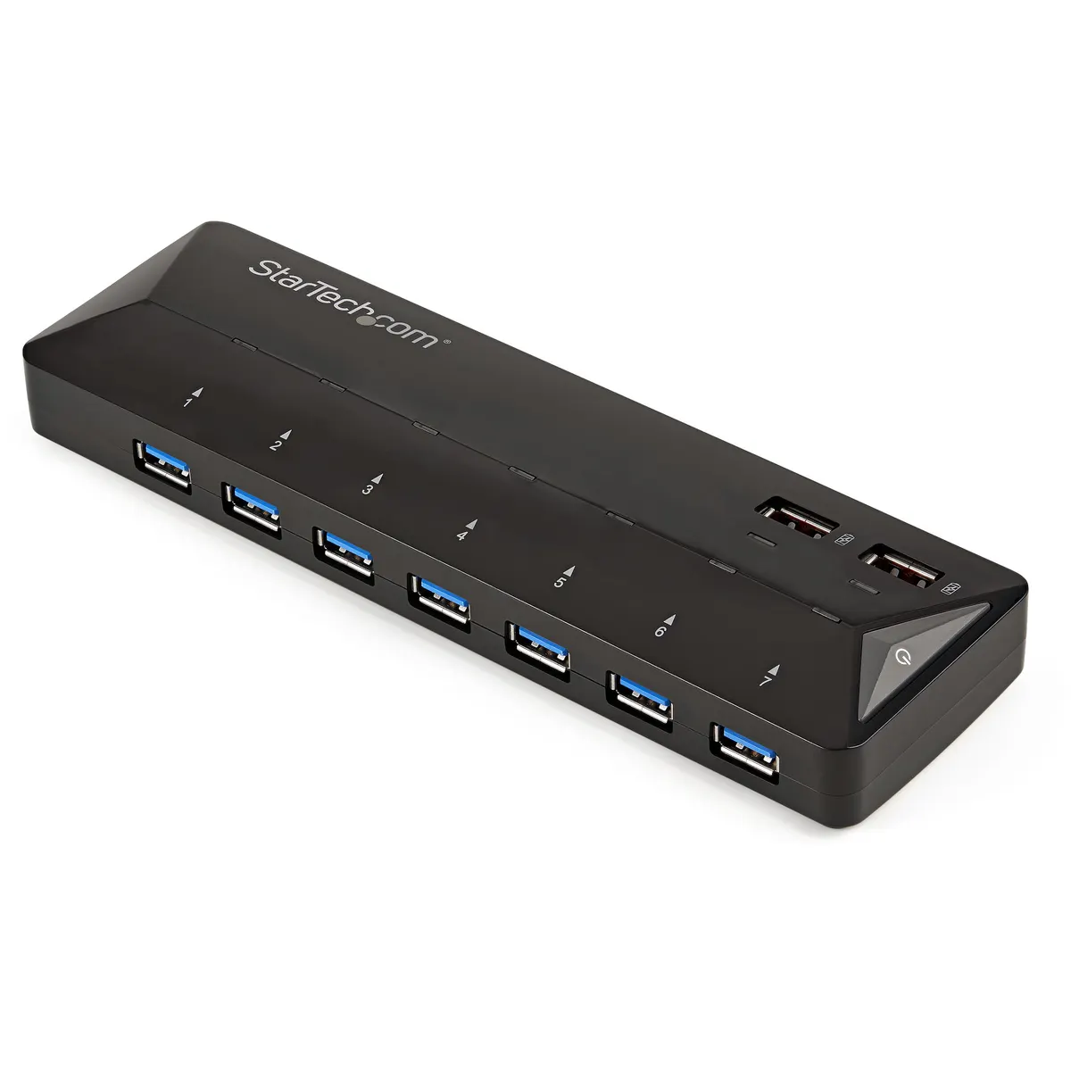 Startech.com ST93007U2C 7 portos USB 3.0 hub fekete 2x2.4A dedikált töltés #1