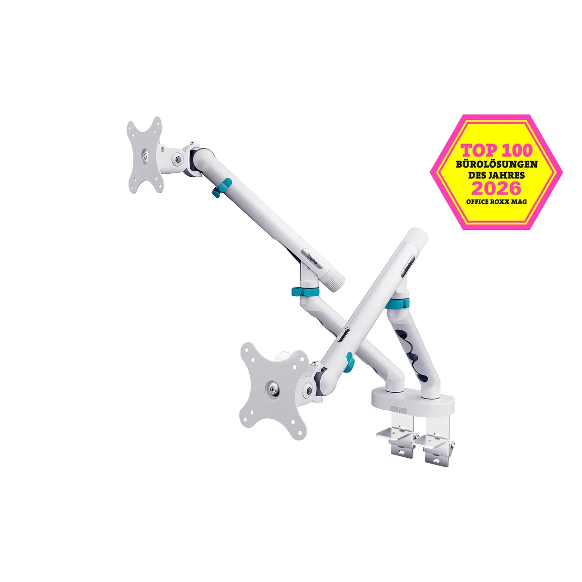 Assmann DA-90472 kétmonitoros tartó 2x35" mechanikus rugó VESA 75x75-100x100 fehér #1