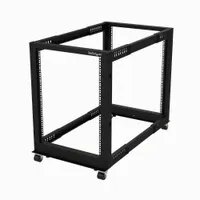 Startech.com 4POSTRACK15U nyitott keret 15U 544 kg kábelvezetés önbeálló kerekek