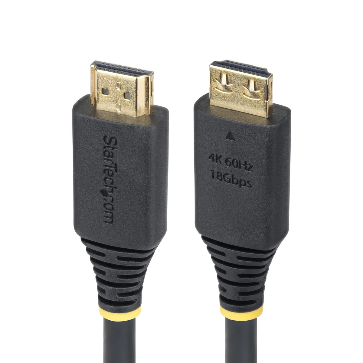 Startech.com HDMI2-CABLE-GRIP-50C HDMI2 CABLE GRIP 0,5 m HDMI A-típus arany bevonat ARC 18 Gbit s 4K 60Hz HDR fekete #1