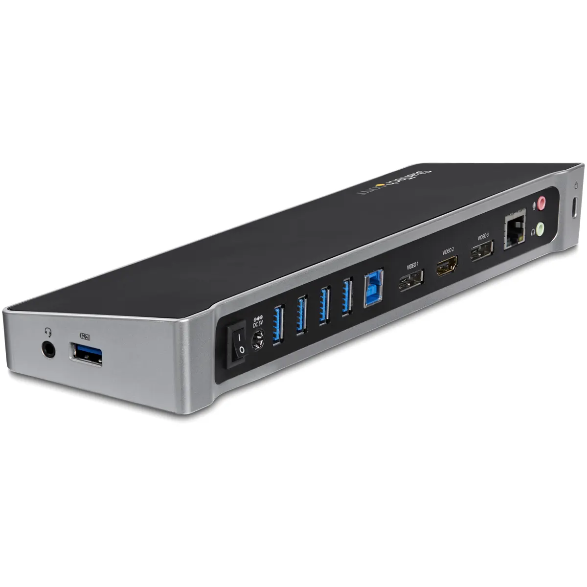 Startech.com USB3DOCKH2DP dokkolóállomás fekete-ezüst 3x videó kimenet 4K #1