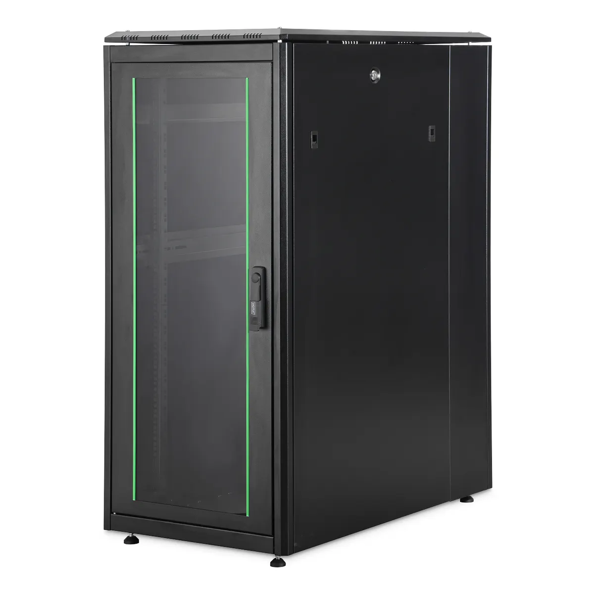 Assmann DN-31301-B Szabadonálló állvány 26U 1200 kg IP20 fekete állítható lábak kábelvezetés biztonsági kulcs #1
