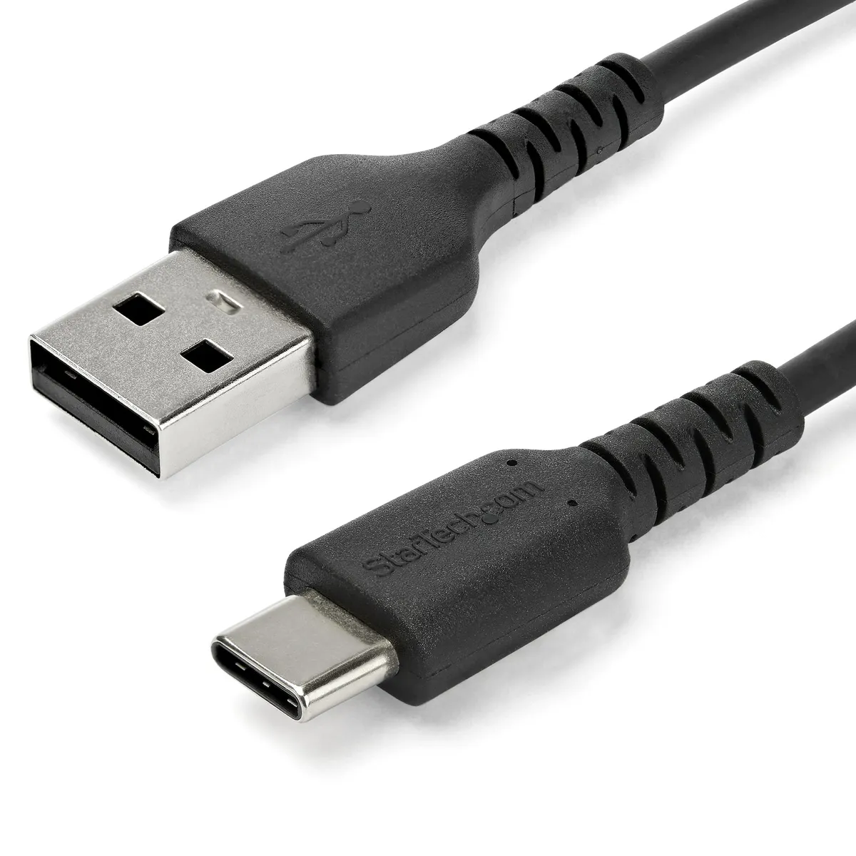 Startech.com RUSB2AC1MB USB-A és USB-C kábel 1 m USB 2.0 nikkelezett érintkezők fekete aramid szál #1