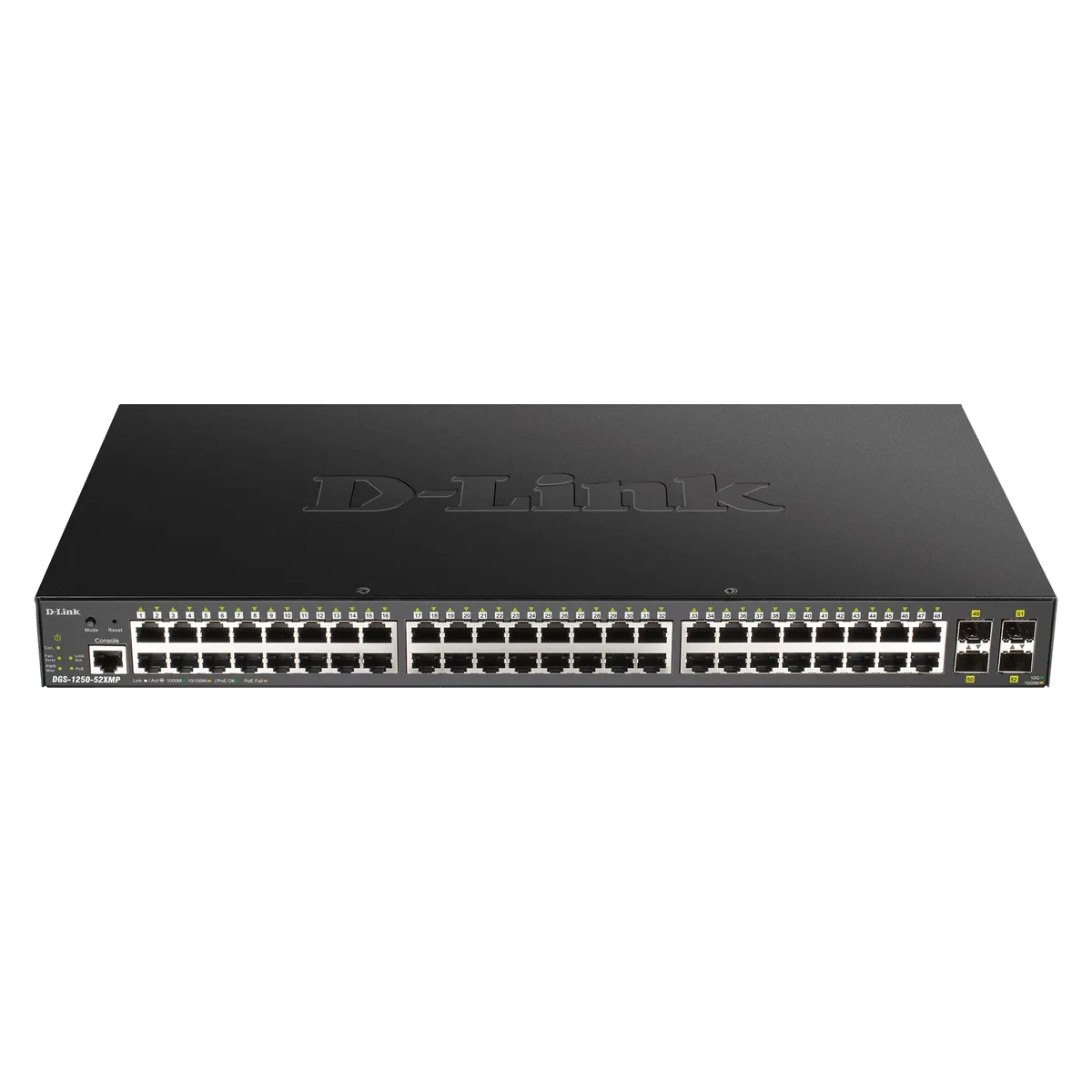 D-Link DGS-1250-52XMP/E 48-portos gigabites intelligens menedzselt switch 4x 10G SFP PoE 370W #1