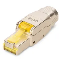 Assmann DN-93838 CAT 8.1 FIELD PLUG SHIELDED TOOL FREE DUST CAP RJ-45 ezüst-sárga dugó