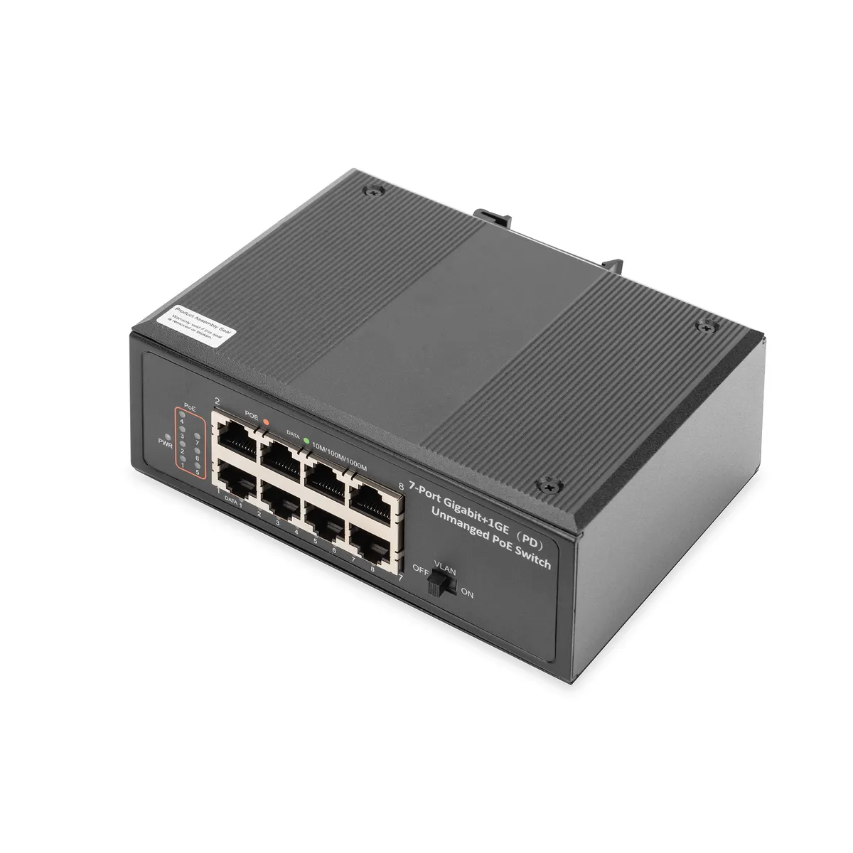 Assmann DN-651113 7x Gigabites PoE kapcsoló Beállítást nem igénylő IEEE 802.3at MAC-címtábla 4000 bejegyzés 48-57 V #1