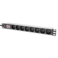 Assmann DN-95402-1-FR 1U alumínium PDU rackre szerelhető 8x E típusú dugasz 230 V 16 A 2 m kábel