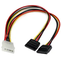Startech.com PYO2LP4SATA Molex 4-pin 2x SATA tápcsatlakozású Y-kábel 0,304 m