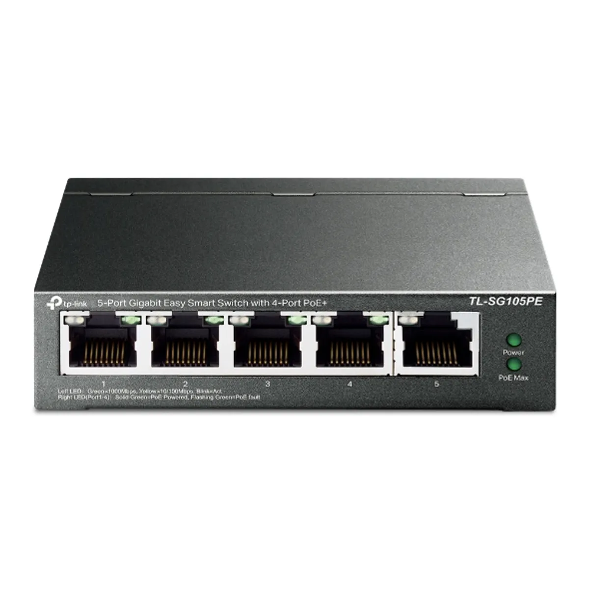 TP-Link TL-SG105PE 5-portos gigabit easy smart switch 4 PoE port 65 W PoE budget 802.3af és 802.3at #1