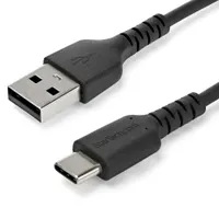 Startech.com RUSB2AC1MB USB-A és USB-C kábel 1 m USB 2.0 nikkelezett érintkezők fekete aramid szál