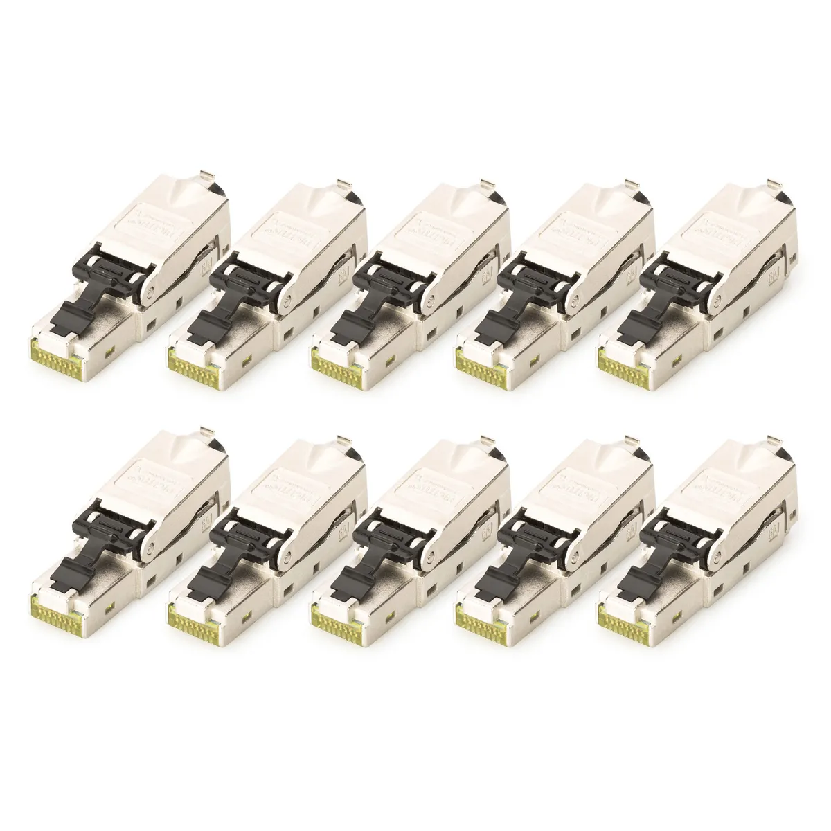 Assmann DN-93631-10 Cat 6A field connector RJ-45 dugó ezüst 10x porvédő sapka #1