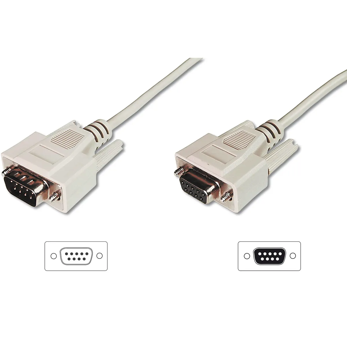 Assmann AK-610203-030-E D-Sub 9 hosszabbító kábel 3 m bézs #1