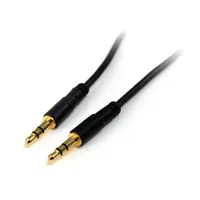 Startech.com MU3MMS slim 3,5 mm-es sztereó audio-kábel 0,91 m aranyozott érintkezők 28 AWG fekete