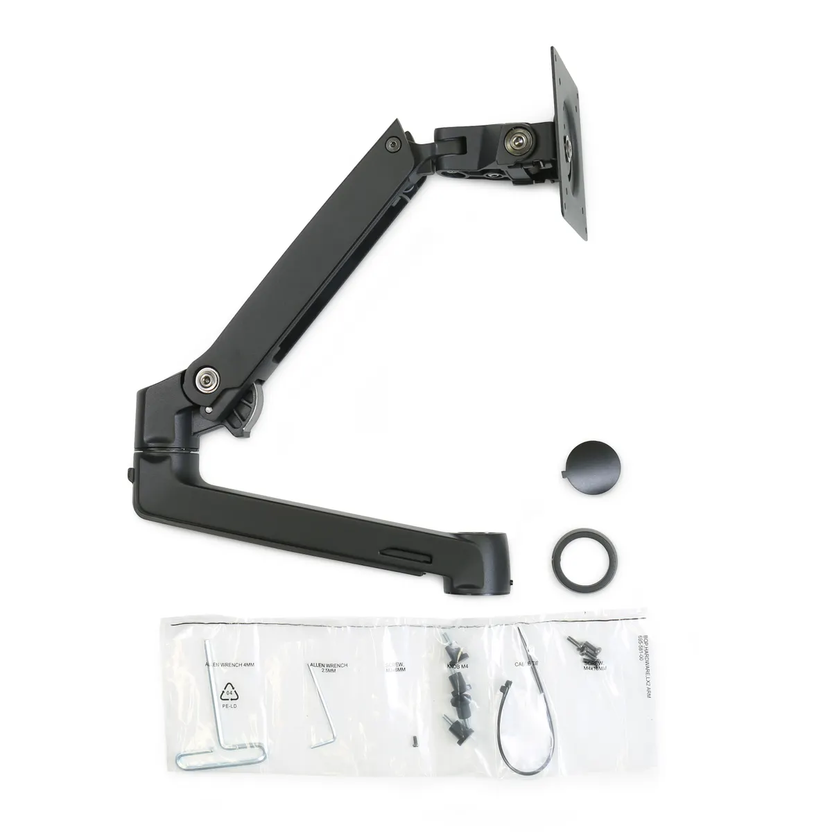 Ergotron 98-130-224 LX Dual Stacking Arm Extension and Collar Kit Matte Black #1