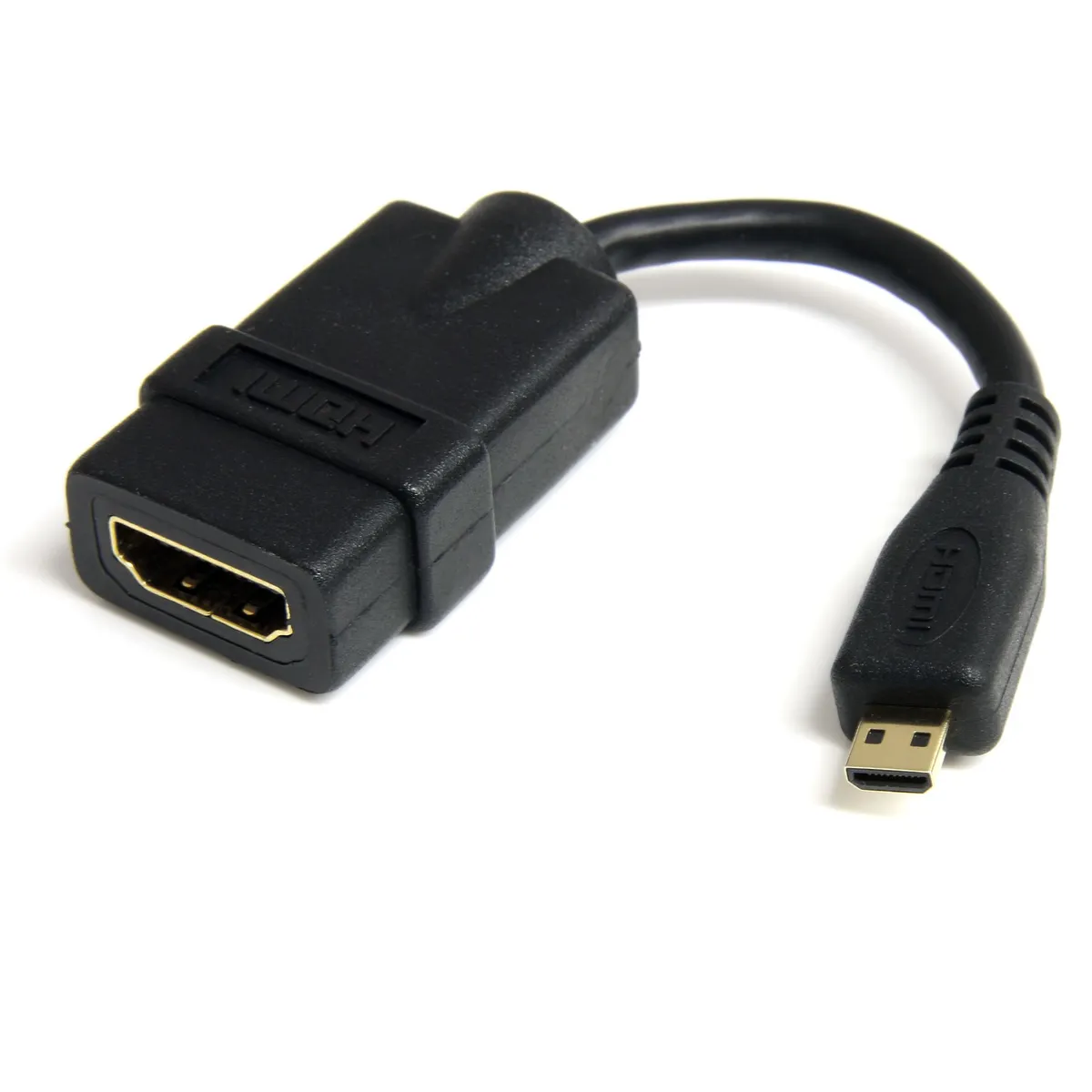 Startech.com HDADFM5IN HDMI A női HDMI Micro dugó adapter kábel 0,127 m 1.4b ARC 3D arany érintkezők fekete #1