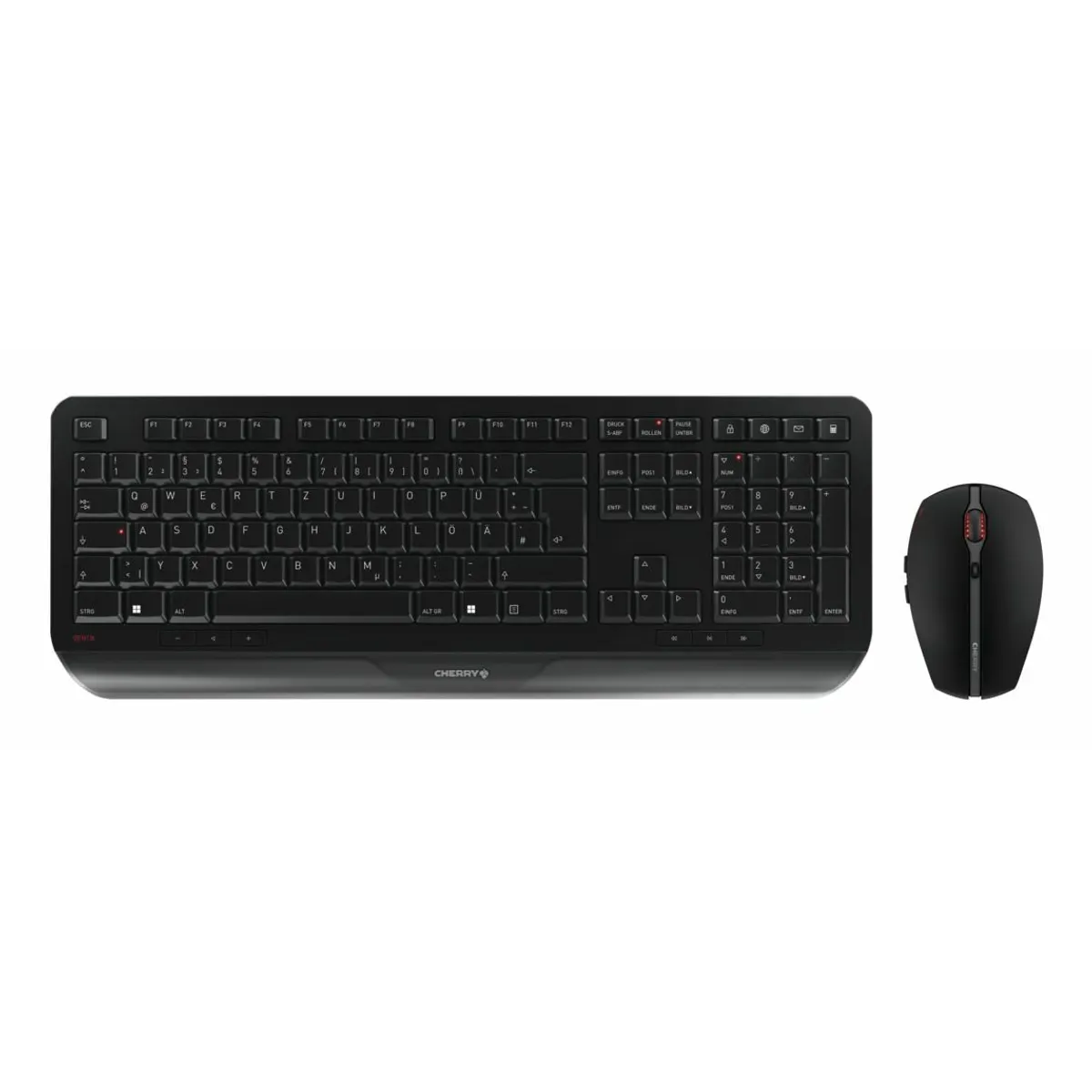 Cherry JD-7000DE-2 GENTIX desktop vezeték nélküli billentyűzet és egér fekete, 115 gombos, QWERTZ, 2.4 GHz, teljes méret, csuklótámasz #1