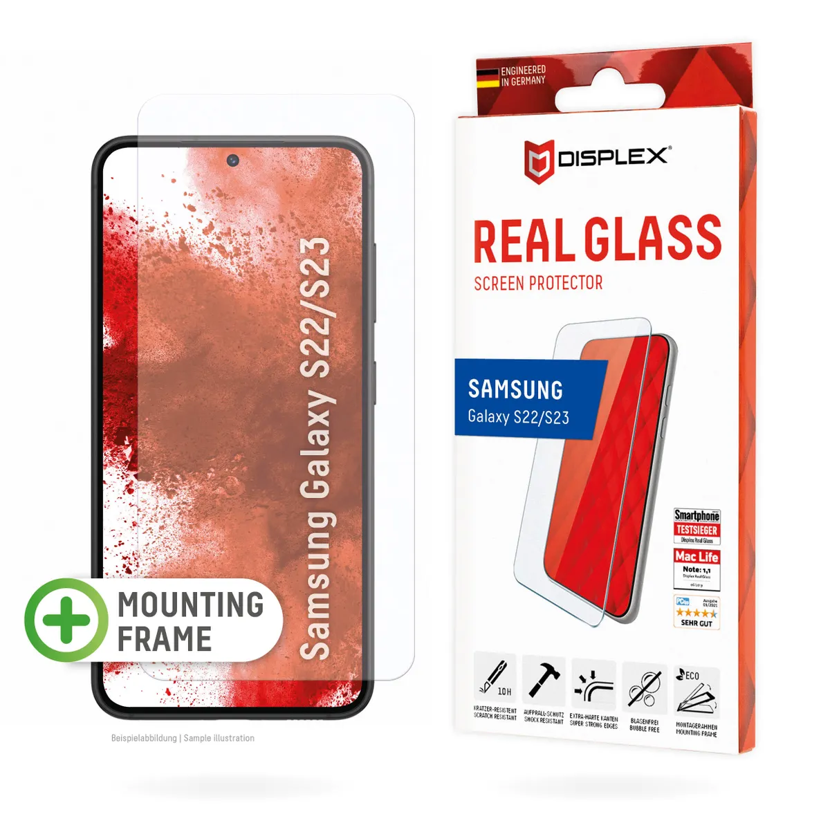 E.V.I. 01772 Displex real glass Samsung Galaxy S22-S23 edzett üveg átlátszó száraz alkalmazás ütésálló karcolásálló porálló 1 db #1