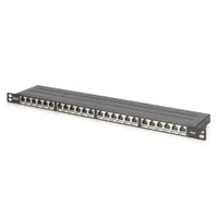Assmann DN-91624S-SL-SH Patch panel Cat6 Shielded 0.5U RJ-45 EN 50173 ISO IEC 11801 Fekete