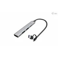 I-tec CAHUBMETALMINI4 USB-C 4-portos hub 1x USB-C 3.1 Gen 1 3x USB 2.0 ezüst