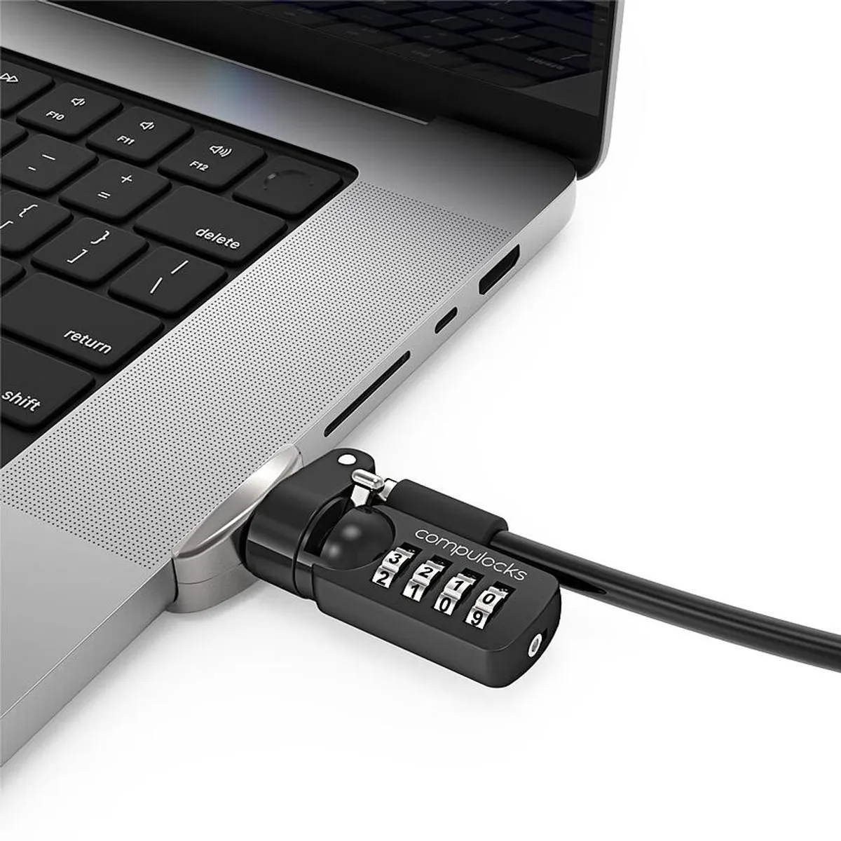 Self Positioning MBPR16LDG02CL Ledge Lock Adapter ezüst kombinációs zár kompatibilis MacBook Pro 16" #1