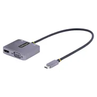 Startech.com 122-USBC-HDMI-4K-VGA USB-C HDMI 4K VGA adapter 60Hz 100W PD 3.5mm audio szürke
