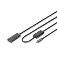 Assmann DA-73111 USB-C és USB-A 5G hosszabbító kábel 10 m USB 3.2 Gen 1 fekete mágneses árnyékolás #1