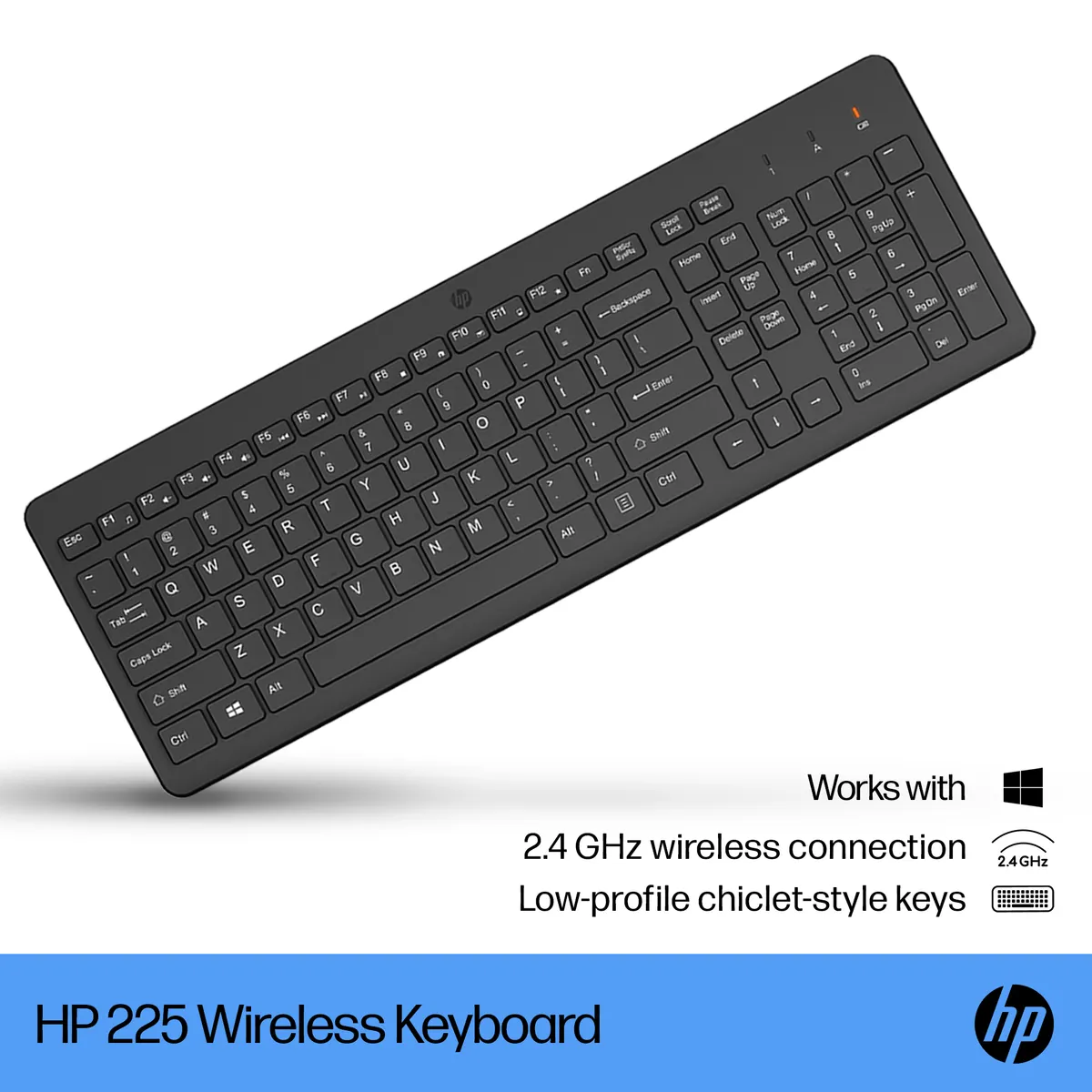 HP Inc. 805T1AAAKC 225 vezeték nélküli billentyűzet teljes méretű numerikus billentyűzet fekete #1