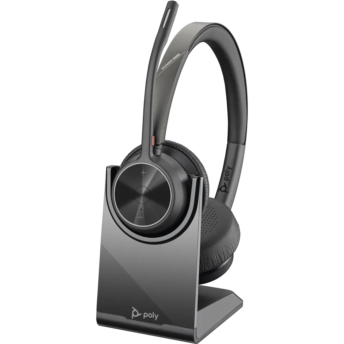 Poly 77Y99AA Voyager 4320 UC sztereó headset USB-A Bluetooth BT700 adapter és töltőállvány fekete #1