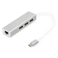 Assmann DA-70255 3-portos USB-C hub USB 3.2 Gen 1 Type-C, USB-A 3.2 Gen 1, gigabit Ethernet RJ45