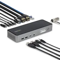 Startech.com DK30C2DPEPRUE 3-monitoros dokkolóállomás 4K60Hz HDMI és DisplayPort USB-C TAA