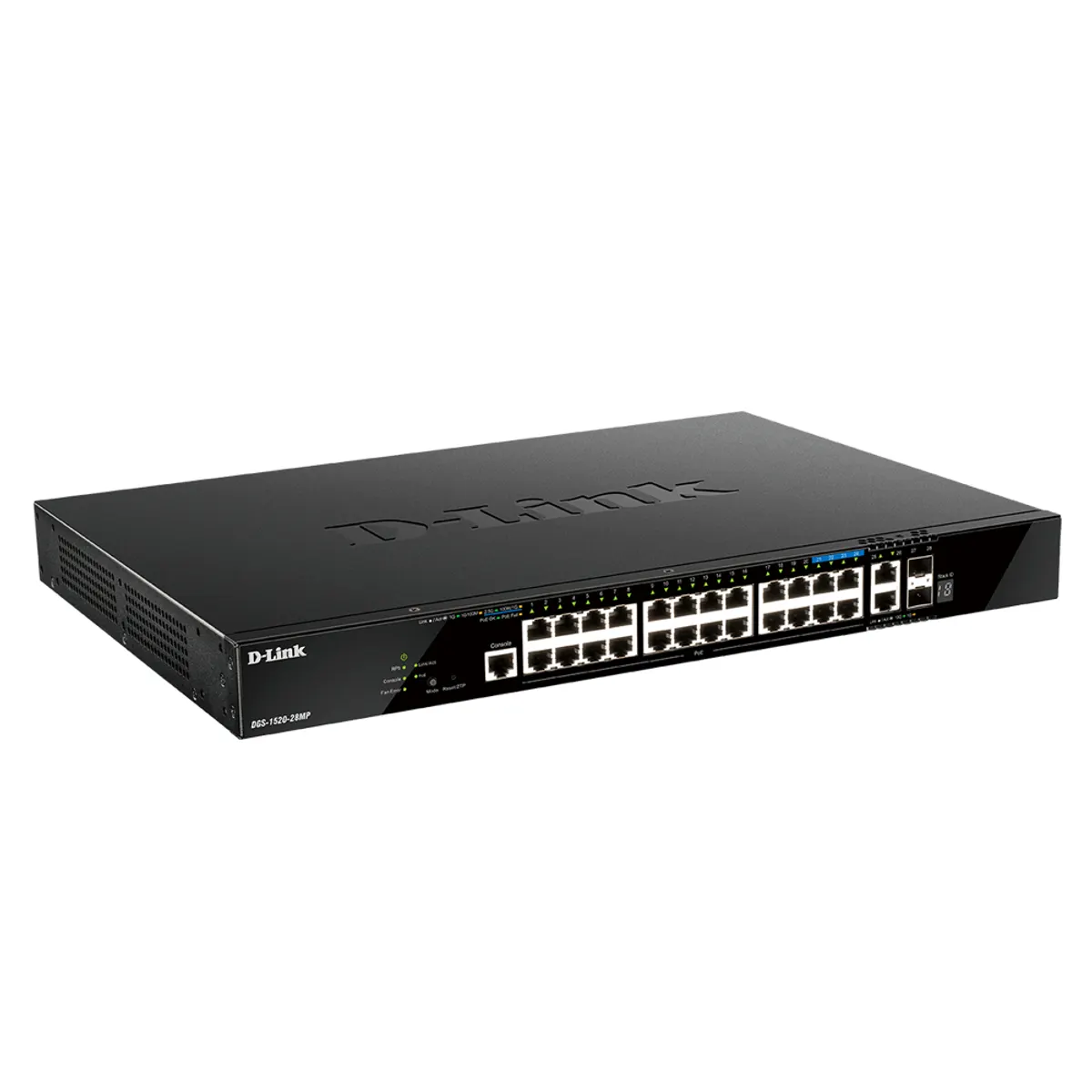 D-Link DGS-1520-28MP/E 28-portos menedzselt PoE kapcsoló 20x 1G RJ-45 4x 2.5G PoE 2x 10G 2x SFP #1