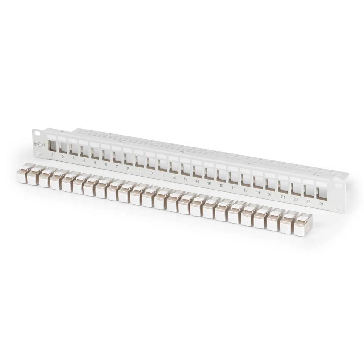 Assmann DN-91410-24 24-portos patch panel RJ-45 Cat6a 1U szürke #1
