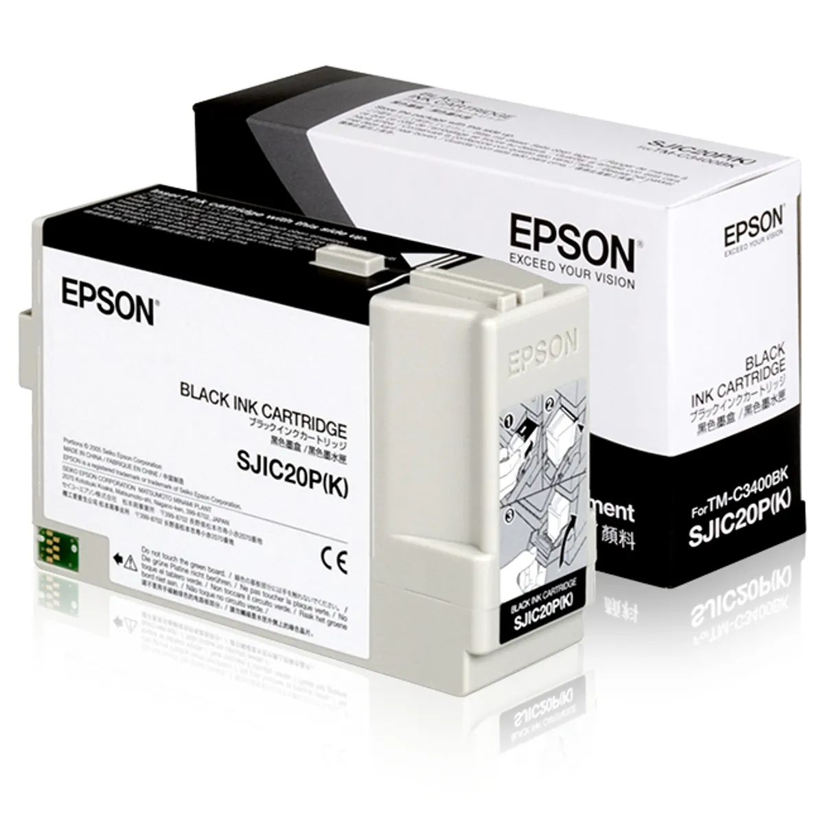 Epson C33S020490 SJIC20P tintapatron fekete pigment alapú TM-C3400BK-hoz #1