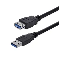 Startech.com USB3SEXT1MBK USB 3.2 Gen 1 USB A to USB A 1 m nikkelezett fekete