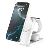 Belkin WIZ036KQWH Ultracharge Qi2 mágneses 3-in-1 töltőállomás összecsukható fehér