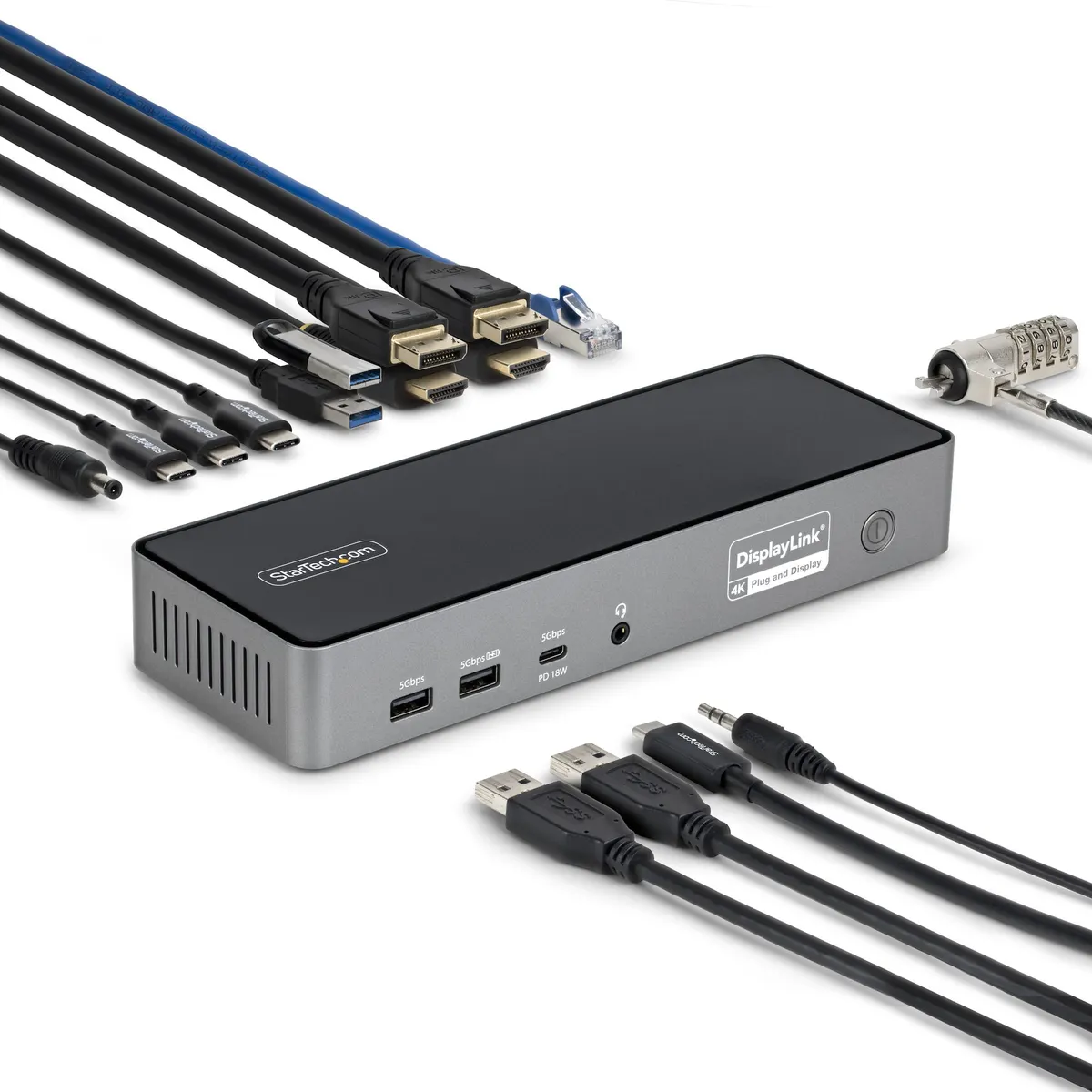 Startech.com DK30C2DPEPRUE 3-monitoros dokkolóállomás 4K60Hz HDMI és DisplayPort USB-C TAA #1