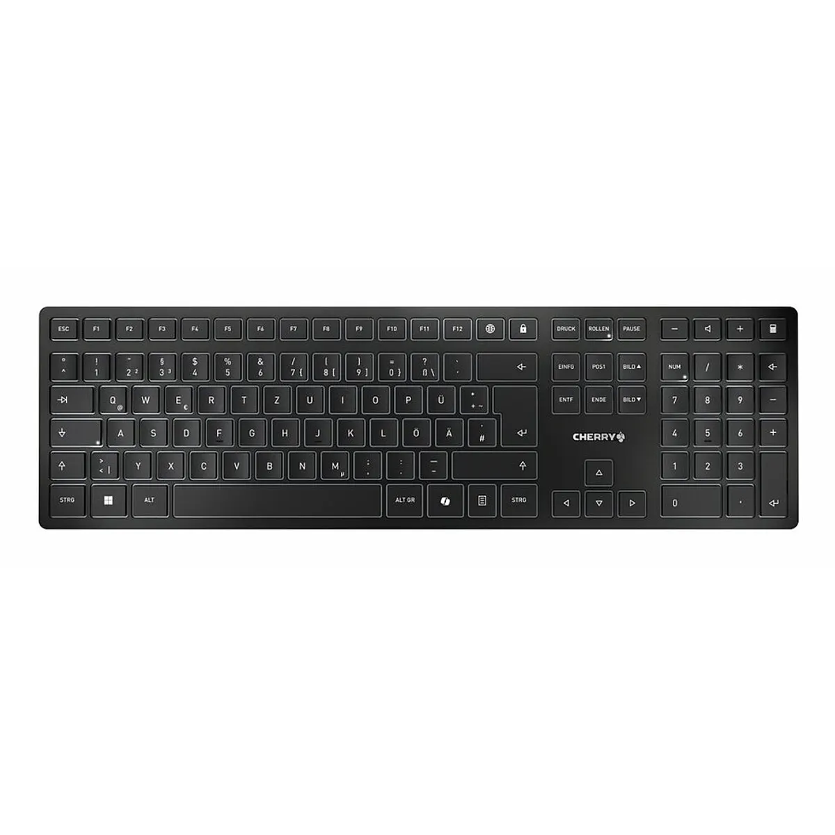 Cherry JK-9100PO-2 KW 9100 Slim vezeték nélküli RF és Bluetooth 111 billentyű QWERTY ollós kapcsoló fekete szürke #1