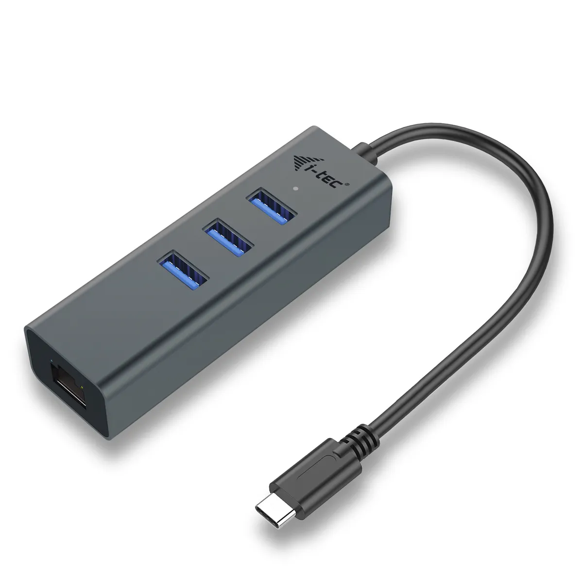 i-tec C31METALG3HUB fém USB-C hub 3x USB 3.0 és Gigabit Ethernet Realtek 8153 szürke #1