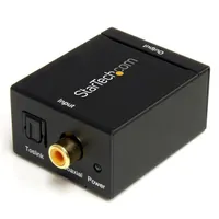 Startech.com SPDIF2AA koaxiális vagy Toslink bemenetből RCA analóg kimenet 32 44.1 48 96 kHz üzemi feszültség 5 V